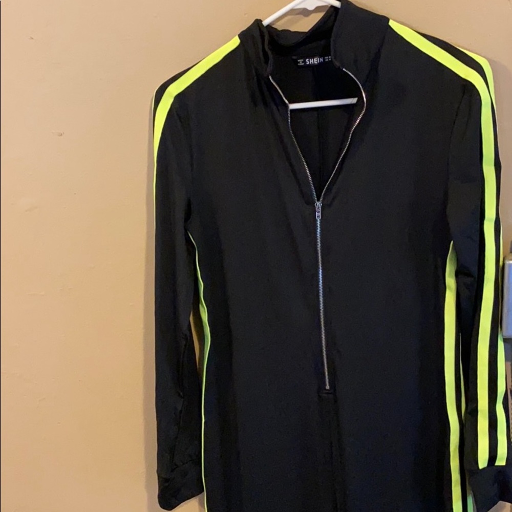 BLACK AND NEON GREEN JUMPSUIT *NEVER WORN*